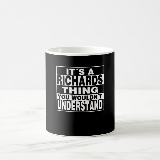 RICHARDS Surname Personalised Gift Coffee Mug (Center)
