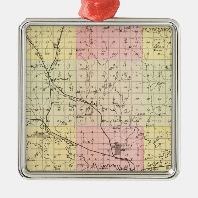 Richardson County, Nebraska Metal Tree Decoration (Front)