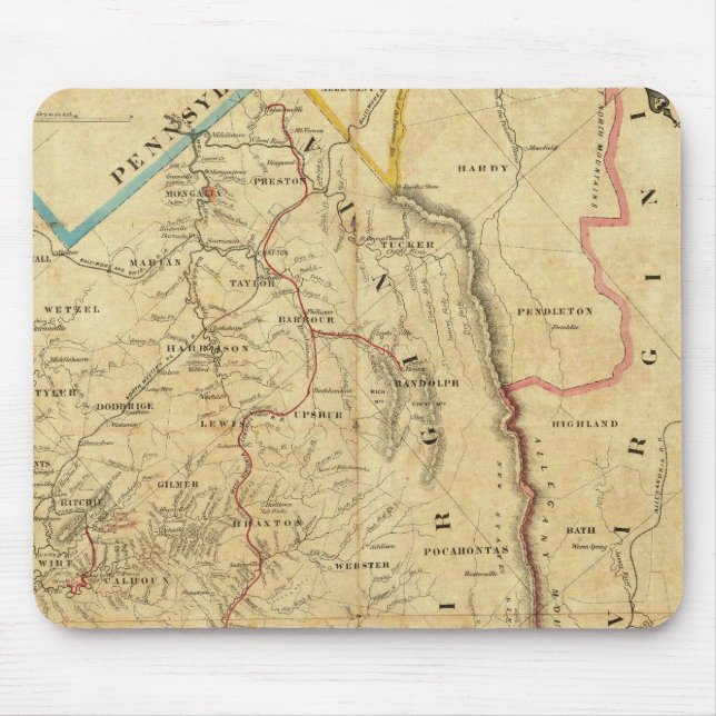 Richardson's Map of West Virginia Mouse Mat (Front)