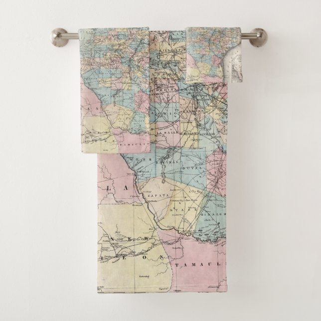 Richardson's New Map Of The State Of Texas Bath Towel Set (Insitu)