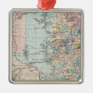 Richardson's New Map Of The State Of Texas Metal Tree Decoration