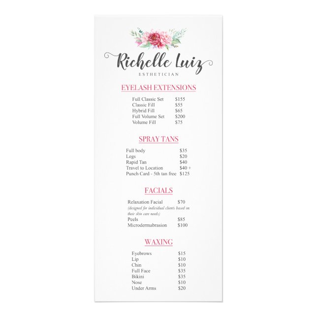 Richelle Luiz Rack Card (Front)