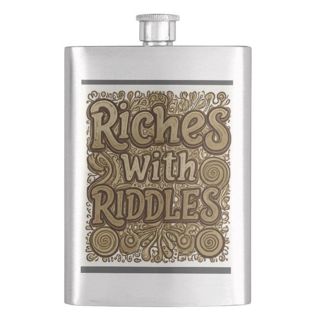 Riches with Riddles  Hip Flask (Front)