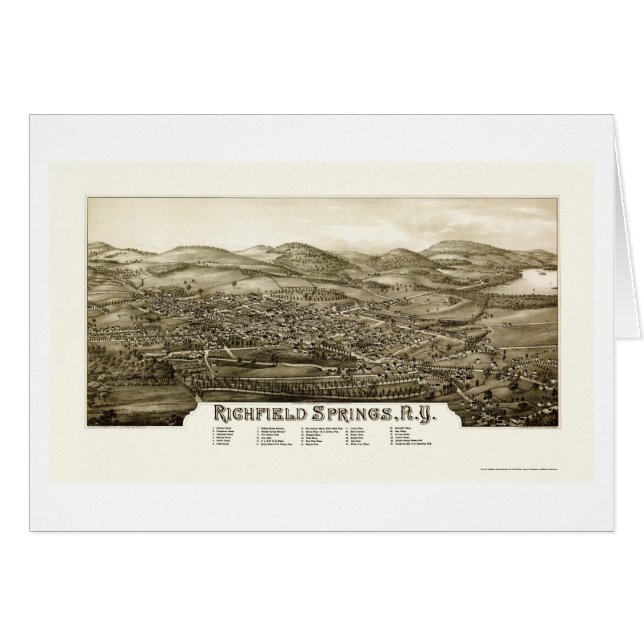 Richfield Springs, NY Panoramic Map - 1886 (Front Horizontal)