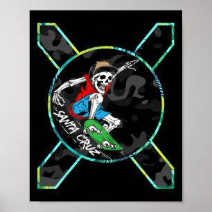 Richhotwave Santa Cruz Skeleton Skateboarding Skat Poster