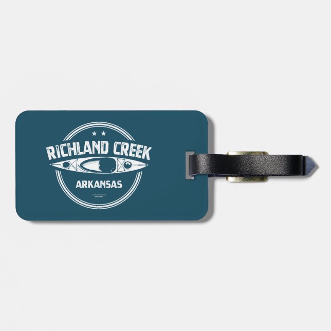 Richland Creek Arkansas Kayaking Luggage Tag (Back Horizontal)
