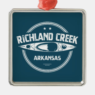 Richland Creek Arkansas Kayaking Metal Tree Decoration