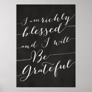 RICHLY BLESSED AND GRATEFUL - Thanksgiving Poster