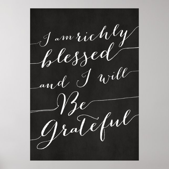 RICHLY BLESSED AND GRATEFUL - Thanksgiving Poster (Front)