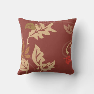 Richly designed autumn leaves cushion