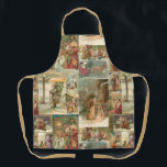 Richly-Detailed Vintage Father Christmas Collage Apron<br><div class="desc">Elegant richly-detailed and intricate vintage holiday collage featuring seamless pattern of restored Victorian Christmas cards with scenes of Father Christmas in the snow,  with children,  with angels and in his sleigh with gold and silver highlights and embellishments.</div>