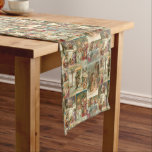 Richly-Detailed Vintage Father Christmas Collage Long Table Runner<br><div class="desc">Elegant richly-detailed and intricate vintage holiday collage featuring seamless pattern of restored Victorian Christmas cards with scenes of Father Christmas in the snow,  with children,  with angels and in his sleigh with gold and silver highlights and embellishments.</div>
