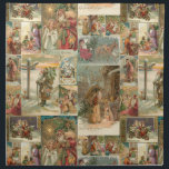 Richly-Detailed Vintage Father Christmas Collage Napkin<br><div class="desc">Elegant richly-detailed and intricate vintage holiday collage featuring seamless pattern of restored Victorian Christmas cards with scenes of Father Christmas in the snow,  with children,  with angels and in his sleigh with gold and silver highlights and embellishments.</div>
