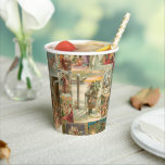 Richly-Detailed Vintage Father Christmas Collage Paper Cups<br><div class="desc">Elegant richly-detailed and intricate vintage holiday collage featuring seamless pattern of restored Victorian Christmas cards with scenes of Father Christmas in the snow,  with children,  with angels and in his sleigh with gold and silver highlights and embellishments.</div>