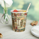 Richly-Detailed Vintage Father Christmas Collage Paper Cups<br><div class="desc">Elegant richly-detailed and intricate vintage holiday collage featuring seamless pattern of restored Victorian Christmas cards with scenes of Father Christmas in the snow,  with children,  with angels and in his sleigh with gold and silver highlights and embellishments.</div>