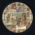 Richly-Detailed Vintage Father Christmas Collage Paper Plate<br><div class="desc">Elegant richly-detailed and intricate vintage holiday collage featuring seamless pattern of restored Victorian Christmas cards with scenes of Father Christmas in the snow,  with children,  with angels and in his sleigh with gold and silver highlights and embellishments.</div>