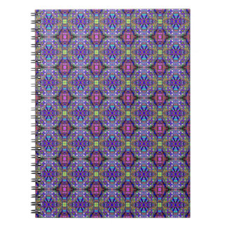 Richly patterned purple spiral notebook