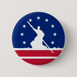 Richmond city flag united state america Virginia 6 Cm Round Badge