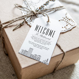 Richmond City Skyline   Welcome Message Gift Tags