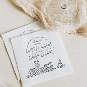 Richmond Deco Skyline   Wedding Event Napkins