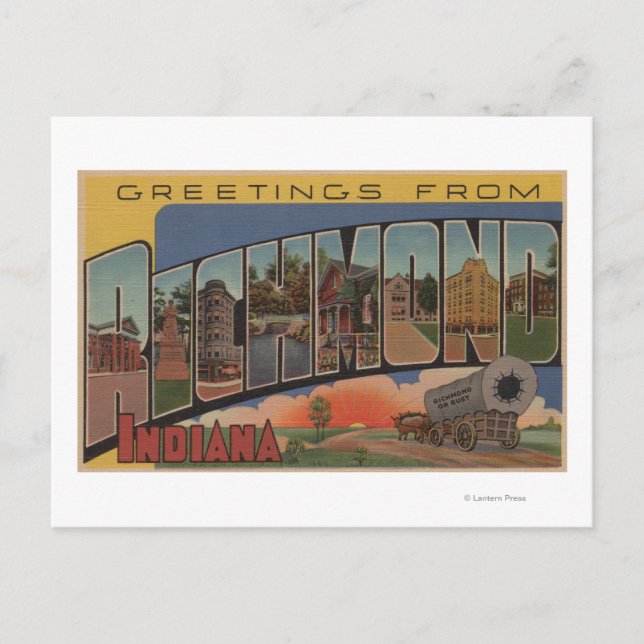 Richmond, Indiana - Large Letter Scenes Postcard (Front)