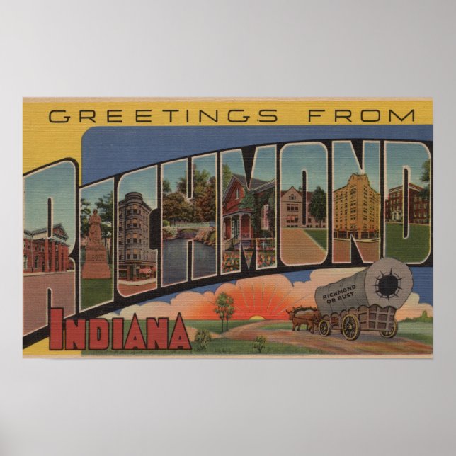 Richmond, Indiana - Large Letter Scenes Poster (Front)