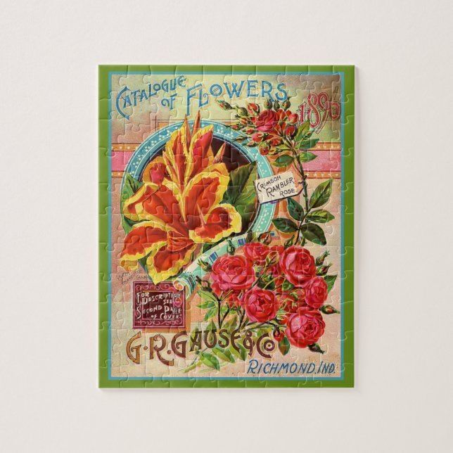 Richmond Indiana Vintage Flower Catalog Puzzle (Vertical)