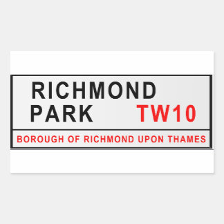 Richmond Park London Street Sign Rectangular Sticker