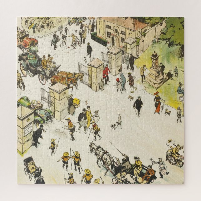 Richmond Park London UK, visitors at the gate Jigsaw Puzzle (Vertical)