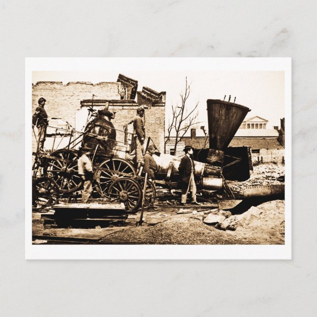 Richmond & Petersburg RR Ruins Richmind VA April 1 Postcard (Front)