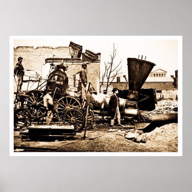 Richmond & Petersburg RR Ruins, Richmond, VA 1865 Poster (Front)