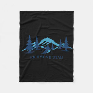 Richmond Utah Ski Resort Skiing Skier  Fleece Blanket