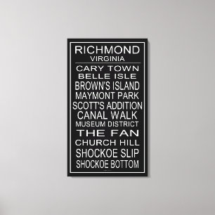 Richmond Virginia Bus Roll Canvas Print