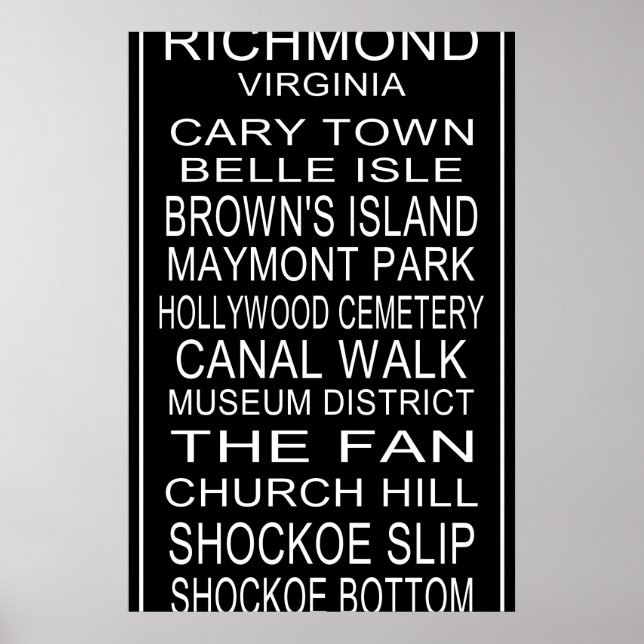 Richmond Virginia Bus roll Poster (Front)