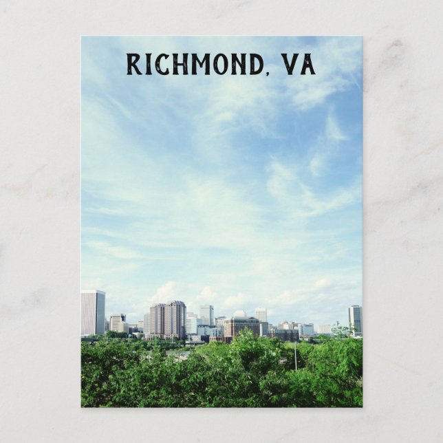 Richmond Virginia City Skyline Travel Photo Postcard (Front)