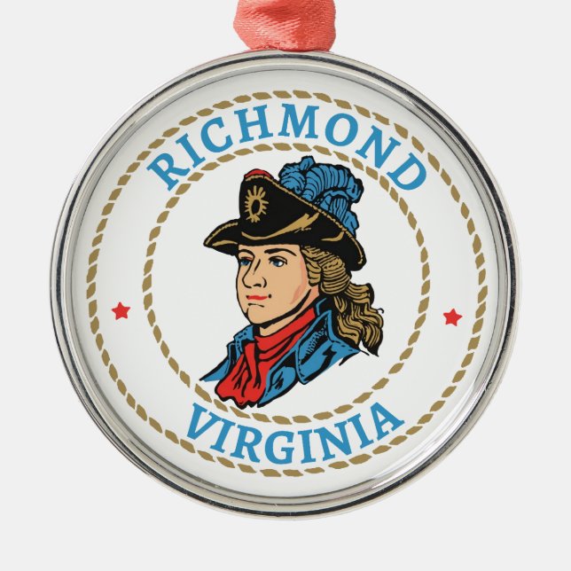 Richmond Virginia Colonial Metal Tree Decoration (Front)
