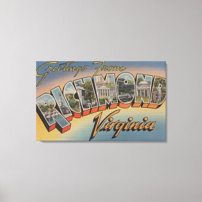 Richmond, Virginia - Large Letter Scenes 4 Canvas Print (Front)