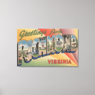 Richmond, Virginia - Large Letter Scenes Canvas Print