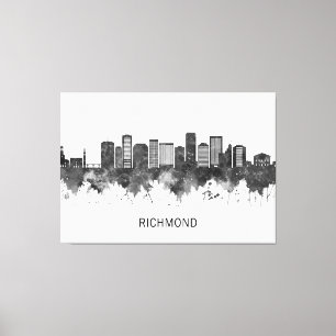 Richmond Virginia Skyline BW Canvas Print