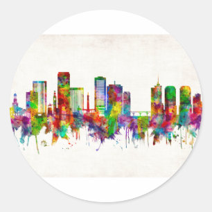 Richmond Virginia Skyline Classic Round Sticker