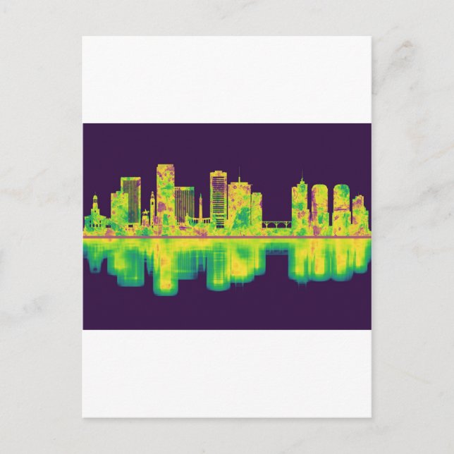 Richmond Virginia Skyline Holiday Postcard (Front)