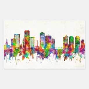 Richmond Virginia Skyline Rectangular Sticker