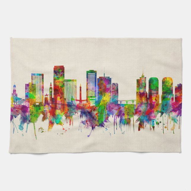 Richmond Virginia Skyline Tea Towel (Horizontal)
