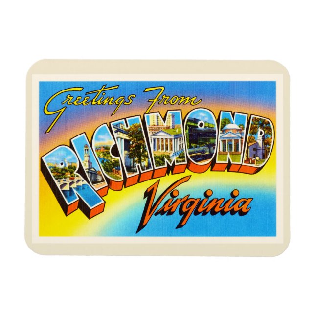 Richmond Virginia VA Old Vintage Travel Postcard- Magnet (Horizontal)