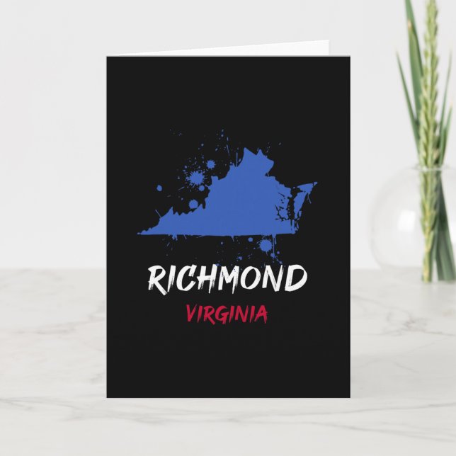 Richmond Virginia Va Paint Splatter Vacation Souve Card (Front)