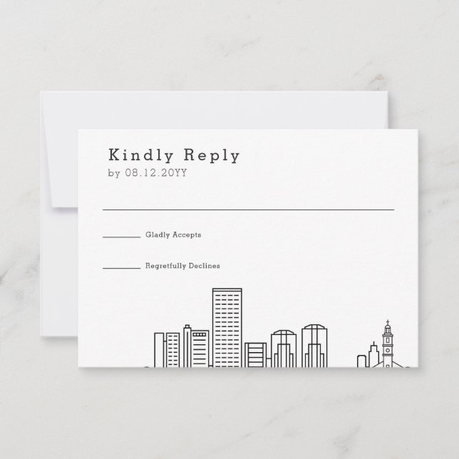 Richmond Wedding | Stylised Skyline RSVP (Front)