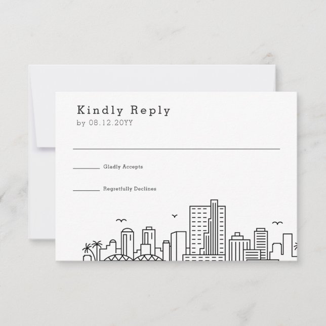  Richmond Wedding | Stylised Skyline RSVP Card (Front)