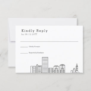 Richmond Wedding   Stylised Skyline RSVP Card