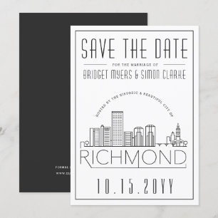 Richmond Wedding   Stylised Skyline Save the Date  Invitation