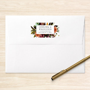 Richness of Spring Colourful Floral Wedding Addres Label